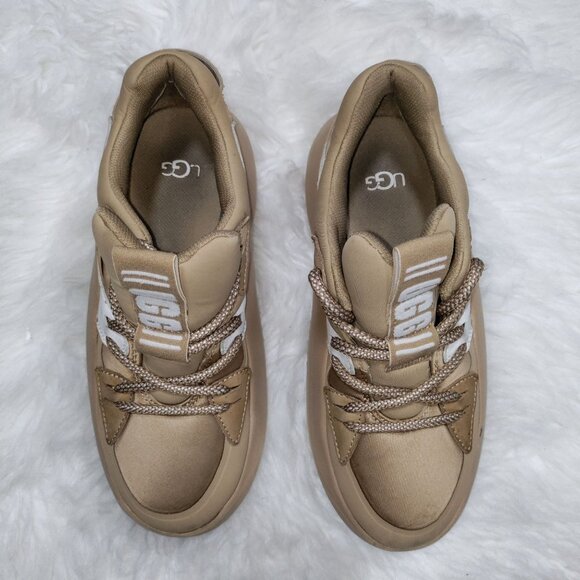 UGG Women's Sand/White LA Alto Cloud Lace Platform Fashion Sneaker Size 6 - Picture 3 of 13